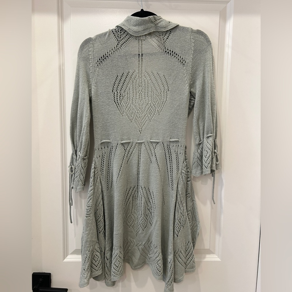 Anthropologie Sparrow Light Lambswool and Cotton Open-Front Knitted Sweater - Picture 2 of 7